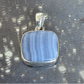 Pandantiv calcedonie blue lace din argint | Model 2