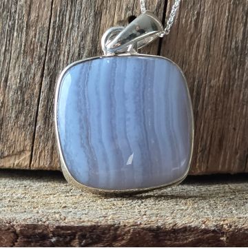 Pandantiv calcedonie blue lace din argint | Model 2