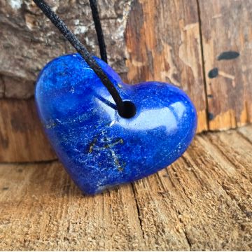 Pandantiv donut inima lapis lazuli | Model 1