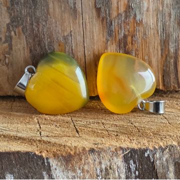 Pandantiv inima agat galben