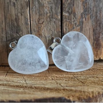 Pandantiv inima cuart incolor /cuart de stanca