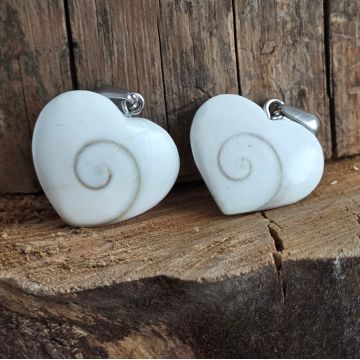 Pandantiv inima scoică Ochiul lui Shiva