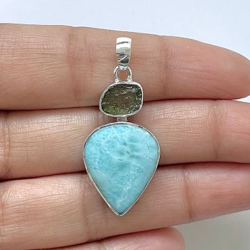 Pandantiv larimar argint | Model 8