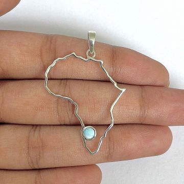 Pandantiv larimar argint | Wave