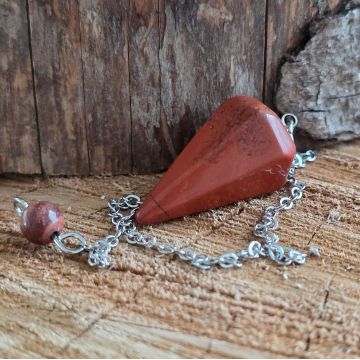 Pendul jasp rosu cu bila jasp