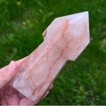 Sceptru cuart hematoid rosu | Model 1