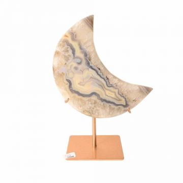 Semiluna decorativa din Agat bandat natural ,   sculptata manual, Brazilia   Piesa unicat