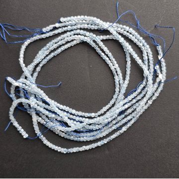 Sirag margele pietre semipretioase cuburi fatetate ACVAMARIN