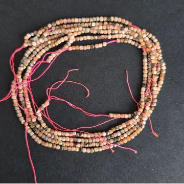 Sirag margele pietre semipretioase cuburi fatetate RODOCROZIT