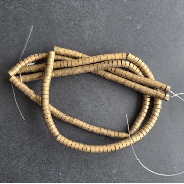 Sirag margele pietre semipretioase discuri HEMATIT GOLD MAT