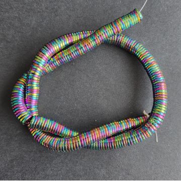 Sirag margele pietre semipretioase discuri HEMATIT RAINBOW