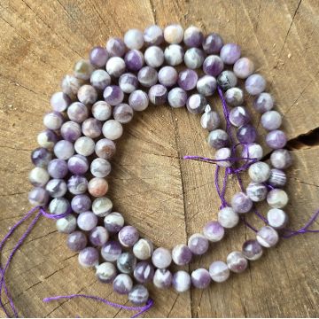 Sirag margele pietre semipretioase sfere AMETIST CHEVRON -model 2
