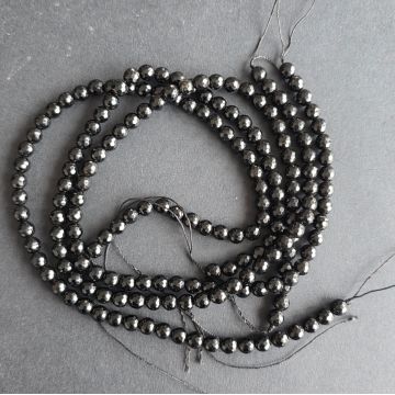 Sirag margele pietre semipretioase sfere fatetate OBSIDIAN NEGRU