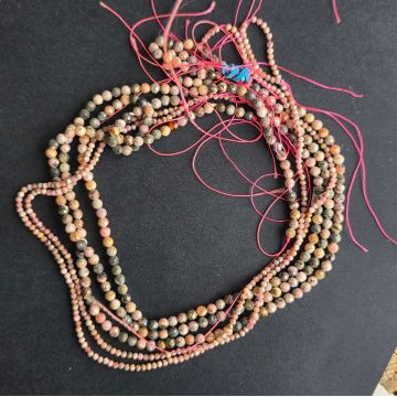 Sirag margele pietre semipretioase sfere fatetate RODOCROZIT