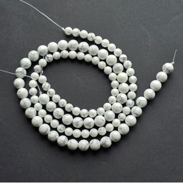 Sirag margele pietre semipretioase sfere HOWLIT ALB