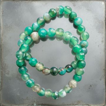 Bratara copii fatetata agat verde 6 mm | Model 2