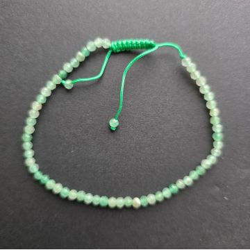 Bratara fatetata aventurin verde 3 mm snur reglabil