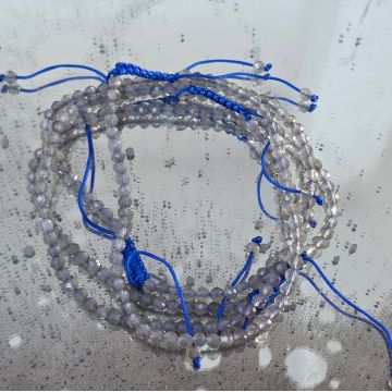 Bratara fatetata labradorit 3 mm snur reglabil