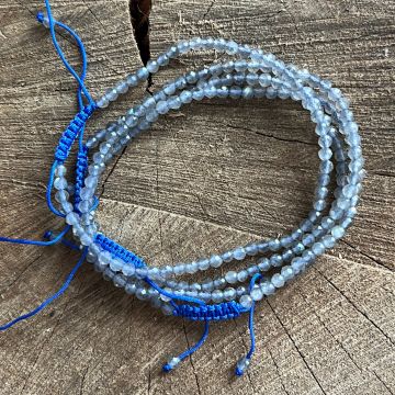 Bratara fatetata labradorit 3 mm snur reglabil