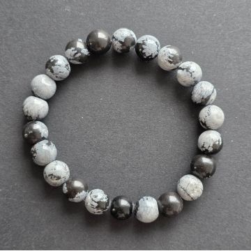 Bratara obisidian fulgi de zapada 8mm