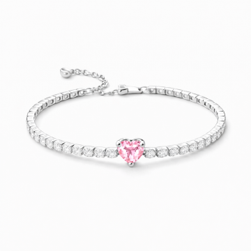 Bratara Tennis Pink Heart