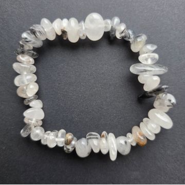 Bratara turmalina neagra in cuart chipsuri