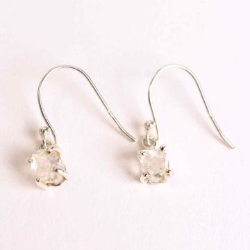 Cercei Argint 925 cu Herkimer Diamond Brut ,   Claritate si Protectie