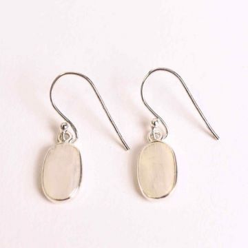 Cercei Argint 925 cu Piatra Lunii Ovala ,   Echilibru si Feminitate