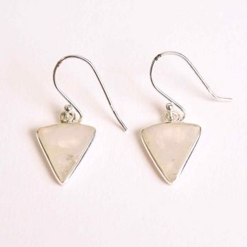 Cercei Argint 925 cu Piatra Lunii Triunghi ,   Protectie si Ascensiune