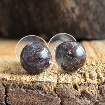 Cercei stud cuart tibetan 10 mm