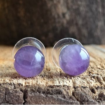 Cercei stud sfere ametist 10 mm