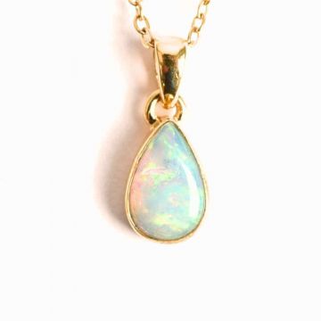 Colier Argint 925 Aur 18K cu Opal Etiopian Lacrima 1.16-1.22 gr,   Intuitie si Claritate