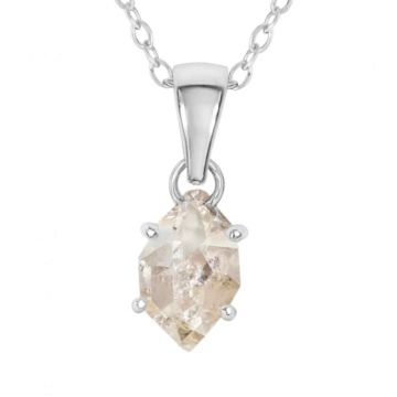 Colier Argint 925 cu Cristal Herkimer ,   Lumina Interioara si Claritate Divina