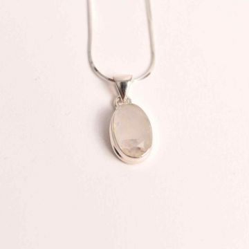 Colier Argint 925 cu Piatra Lunii Fatetat gr 3.18