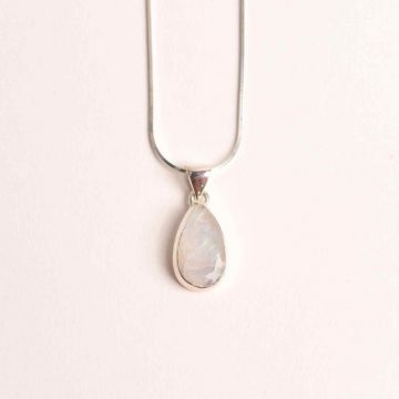 Colier Argint 925 cu Piatra Lunii Fatetat gr 3.18