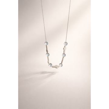 Colier din argint 925 cu sidef si cristal | Signa - Default Title