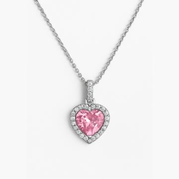 Colier Big Heart Pink