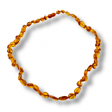 Colier Chihlimbar Natural Auriu ,   Energie Pozitiva, Calduroasa si Eleganta Organica