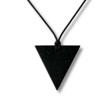 Colier cu Pandantiv Triunghiular din Shungit Natural ,   Protectie Energetica si Echilibru Interior