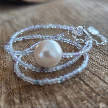 Colier fluorit curcubeu Rainbow#253