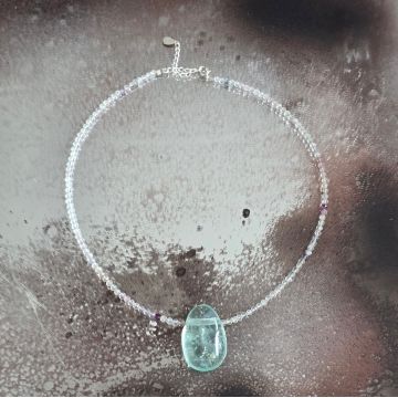 Colier fluorit curcubeu Rainbow#257