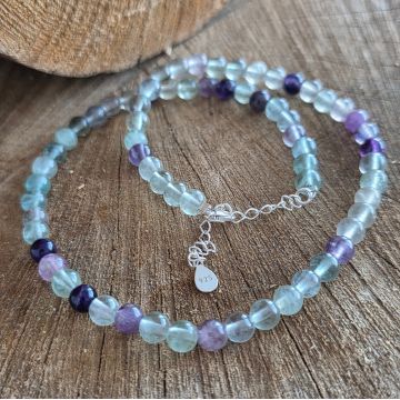 Colier fluorit curcubeu Rainbow #262