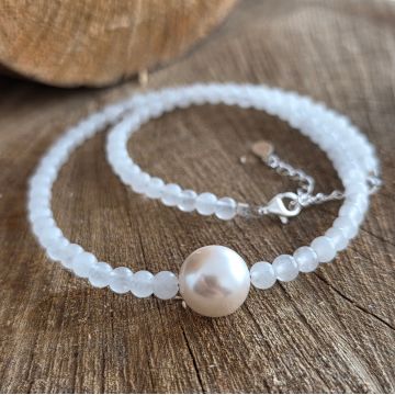 Colier jad alb Purity #263