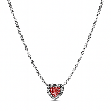Colier Red Heart Silver