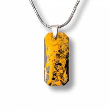 Colier Titanium cu Jasp Bondar Dreptunghiular ,   Energie Vibranta si Forta Interioara