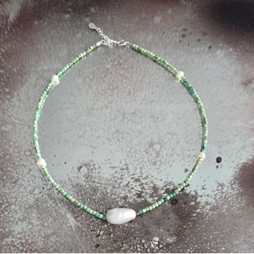 Colier turcoaz si perle Ocean #259