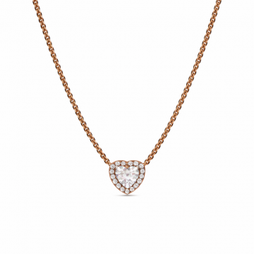 Colier White Heart Rose