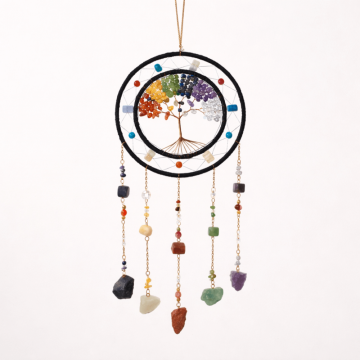Dreamcatcher cu cele 7 chakre ,   un simbol al armoniei interioare si al protectiei spatiului personal