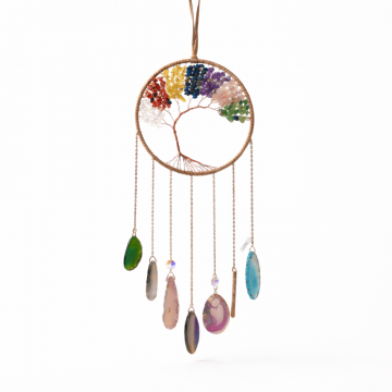 Dreamcatcher cu cele 7 chakre ,   un simbol al armoniei si al echilibrului interior