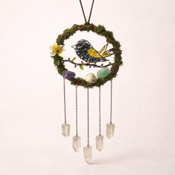 Dreamcatcher cu pietre naturale pentru echilibru, calm si intentie personala